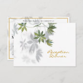 Website Tropical Leaf Shadow Empfang Dinner UAWG RSVP Karte (Vorne/Hinten)