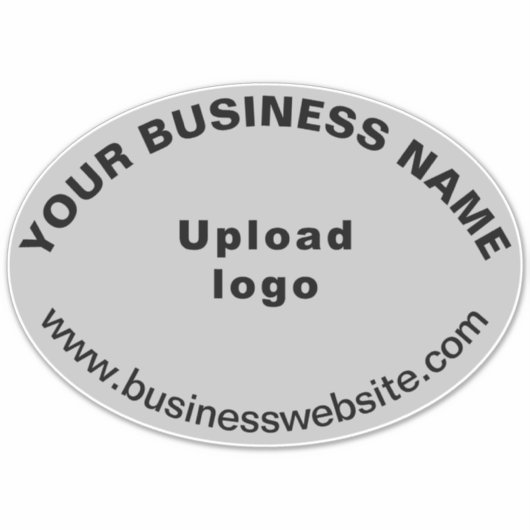 Website über graue ovale Form Vinyl Aufkleber (Vorderseite)