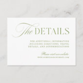 Website-Umschließungskarte für die Hochzeitsstimmu Begleitkarte (Vorderseite)