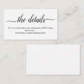 Website-Umschließungskarte für Hochzeitdetails - E Begleitkarte (Vorne/Hinten)