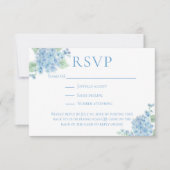 Website viktorianisch Garden Blue Hydrangea Weddin RSVP Karte (Vorderseite)