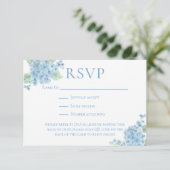 Website viktorianisch Garden Blue Hydrangea Weddin RSVP Karte (Stehend Vorderseite)