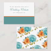 Website von aquamarin Burnt Orange Floral Boho Wed Visitenkarte (Vorne/Hinten)