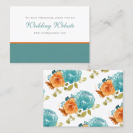 Website von aquamarin Burnt Orange Floral Boho Wed Visitenkarte