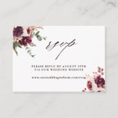 Website von Autumn Romance Floral Wedding UAWG Begleitkarte (Vorderseite)