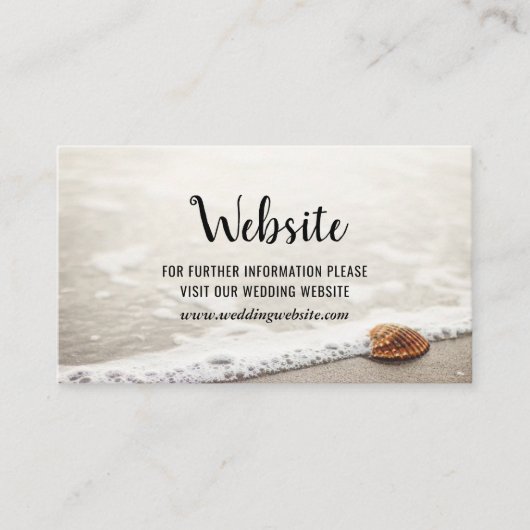 Website von Beach Waves Wedding Begleitkarte (Vorderseite)