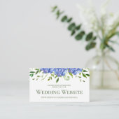 Website von Blue Hydrangeas Wedding Begleitkarte (Stehend Vorderseite)