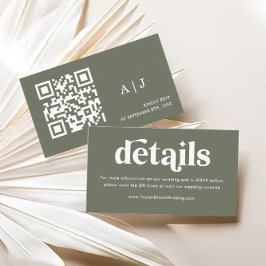 Website von Boho Retro Sage Green Wedding Begleitkarte