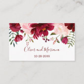 Website von Burgundy Pink und Floral Begleitkarte (Rückseite)