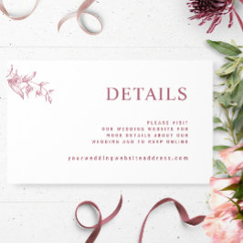 Website von Chic White and Burgundy Wedding / Deta Begleitkarte