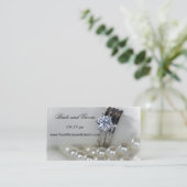 Website von Diamond Rings and Pearls Wedding Begleitkarte (Stehend Vorderseite)