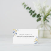 Website von Dusty Blue Floral Begleitkarte (Stehend Vorderseite)