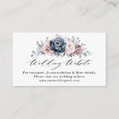 Website von Dusty Blue Mauve Rose Pink Slate Weddi Begleitkarte (Vorderseite)