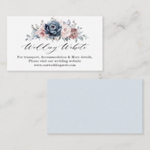 Website von Dusty Blue Mauve Rose Pink Slate Weddi Begleitkarte