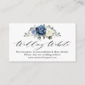 Website von Dusty Blue Navy Champagne Ivory Weddin Begleitkarte (Vorderseite)