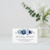 Website von Dusty Blue Slate Navy, Blumengestein Begleitkarte (Stehend Vorderseite)