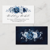 Website von Dusty Blue Slate Navy, Blumengestein Begleitkarte (Vorne/Hinten)