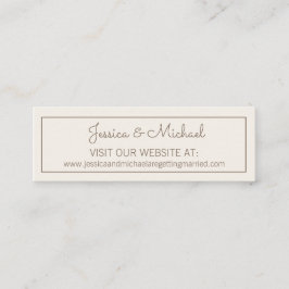 Website von Elfenbeincreme White Wedding Mini Visitenkarte