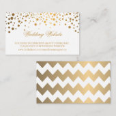 Website von Gold Confetti und White Wedding Begleitkarte (Vorne/Hinten)