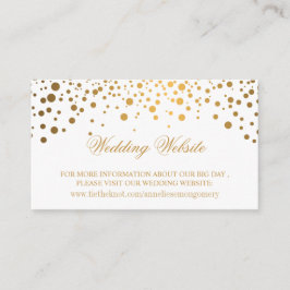 Website von Gold Confetti und White Wedding Begleitkarte