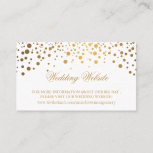 Website von Gold Confetti und White Wedding Begleitkarte