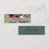 WEBSITE VON KRAFT BLUSH BURGUNDY FLORAL BUNCH WEDI MINI VISITENKARTE (Vorne/Hinten)