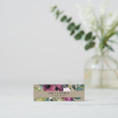 WEBSITE VON KRAFT BLUSH BURGUNDY FLORAL BUNCH WEDI MINI VISITENKARTE (Stehend Vorderseite)