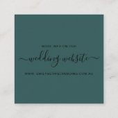 WEBSITE VON KRAFT GREEN FOLIAGE WATERCOLOR WEDING QUADRATISCHE VISITENKARTE (Rückseite)