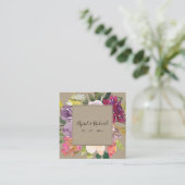 WEBSITE VON KRAFT YELLOW BLUSH BURGUNDY FLORAL WED QUADRATISCHE VISITENKARTE (Stehend Vorderseite)