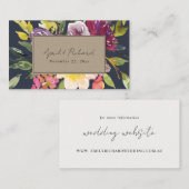 WEBSITE VON KRAFT YELLOW NAVY BURGUNDY FLORAL WEDS VISITENKARTE (Vorne/Hinten)