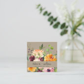 WEBSITE VON KRAFT YELLOW ORANGE FLORA BUNCH WEDING QUADRATISCHE VISITENKARTE (Stehend Vorderseite)