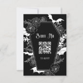 Website von Moody Black Gothic Wedding QR Code RSVP Karte (Vorderseite)