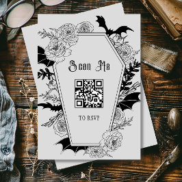 Website von Moody Gothic Gray Wedding QR Code RSVP Karte