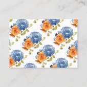 Website von Navy Blue Burnt Orange Floral Boho Wed Visitenkarte (Rückseite)