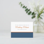 Website von Navy Blue Burnt Orange Floral Boho Wed Visitenkarte (Stehend Vorderseite)