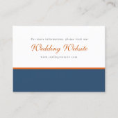 Website von Navy Blue Burnt Orange Floral Boho Wed Visitenkarte (Vorderseite)