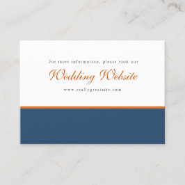 Website von Navy Blue Burnt Orange Floral Boho Wed Visitenkarte