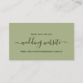 WEBSITE VON NAVY GREEN FOLIAGE WATERCOLOR WEDING VISITENKARTE (Rückseite)