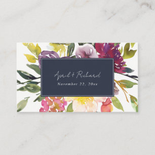 WEBSITE VON NAVY YELLOW BLUSH BURGUNDY FLORAL WEDS VISITENKARTE