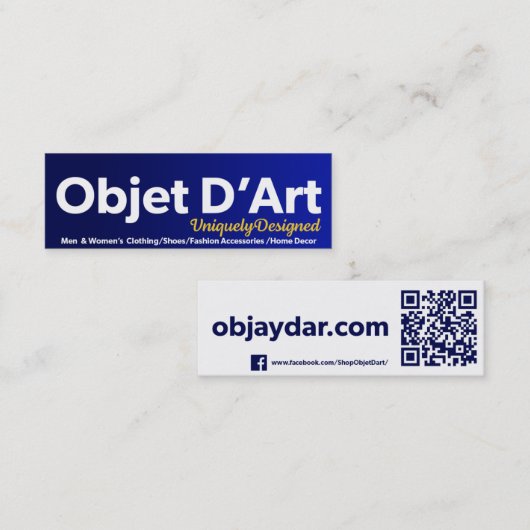 Website von Objet D'Art Mini Visitenkarte (Vorne/Hinten)