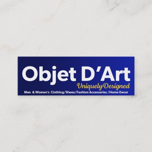 Website von Objet D'Art Mini Visitenkarte (Vorderseite)