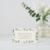 Website von Sage Moss Green Blätter Cream Wedding Visitenkarte (Stehend Vorderseite)