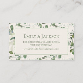 Website von Sage Moss Green Blätter Cream Wedding Visitenkarte