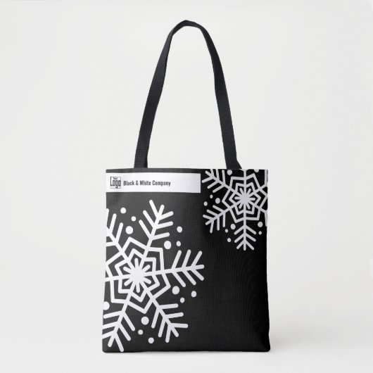 Website von Snowflake Black & White Company Name Tasche (Vorderseite)