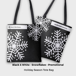 Website von Snowflake Black & White Company Name Tasche