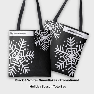 Website von Snowflake Black & White Company Name Tasche