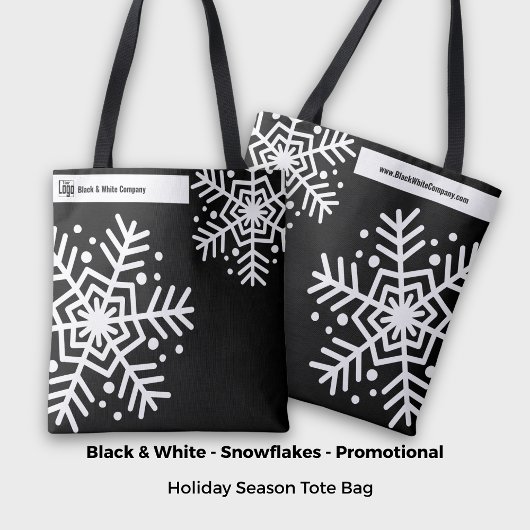 Website von Snowflake Black & White Company Name Tasche