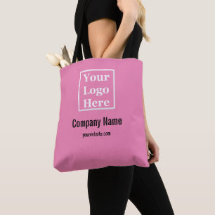 Website-Vorlage für Firmenlogo Rosa und Schwarz Tasche