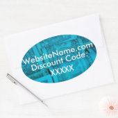 Website-Werbeaktion mit Discount-Code-Option Ovaler Aufkleber (Umschlag)