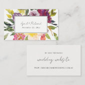 WEBSITE "WHITE YELLOW BLUSH BURGUNDY FLORAL WEDSIT VISITENKARTE (Vorne/Hinten)